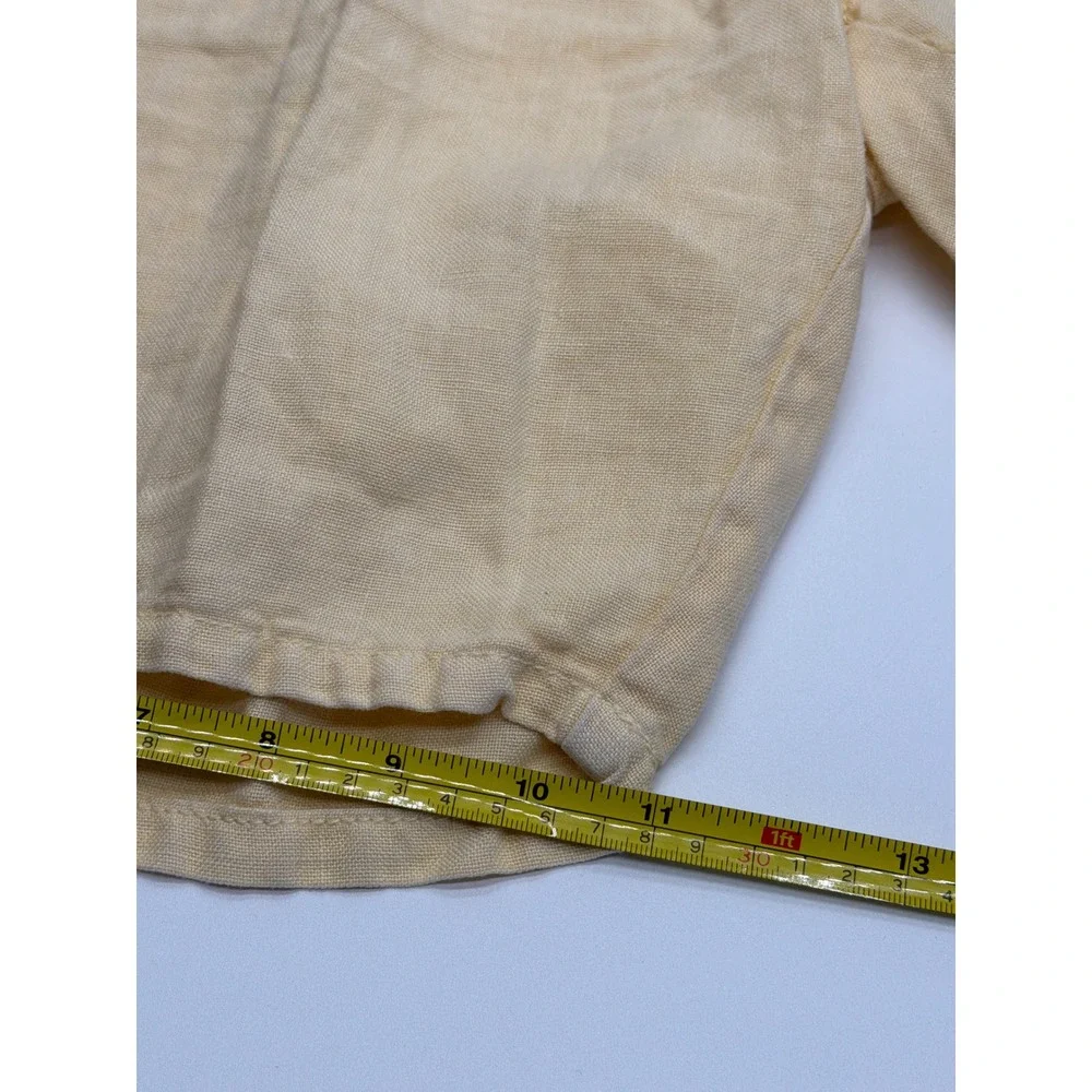Paperbacks Mens Pale Yellow 100% Linen Flat Front‎ Summer Beach Shorts Size 38
